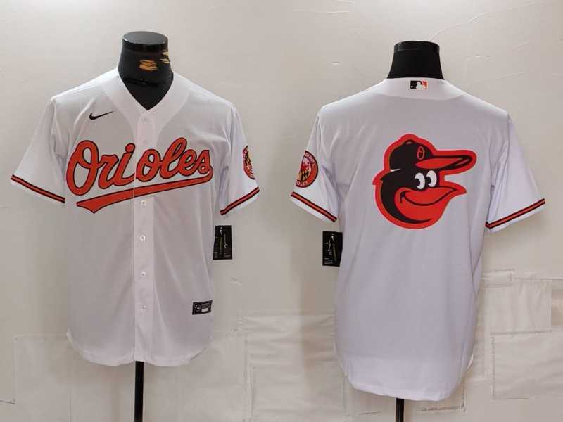 Men%27s Baltimore Orioles Big Logo White 2024 Home Limited Cool Base Stitched Baseball Jersey->baltimore orioles->MLB Jersey